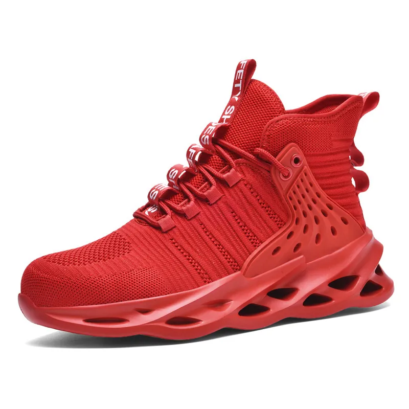 Safety Shoes Steel Toe Puncture Proof Work Sneakers For Men Women Breathable High Top Industrial Protective Footwear G01