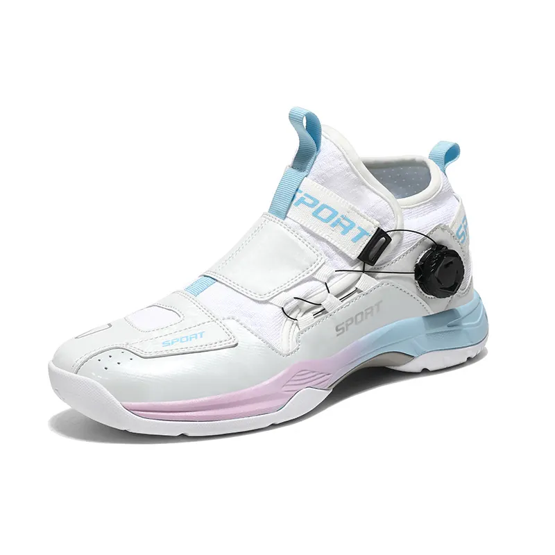 Chaussures de Basketball à Boucle Rotative pour Hommes Femmes Respirantes Coupe Basse Baskets de Sport Antidérapantes Couple