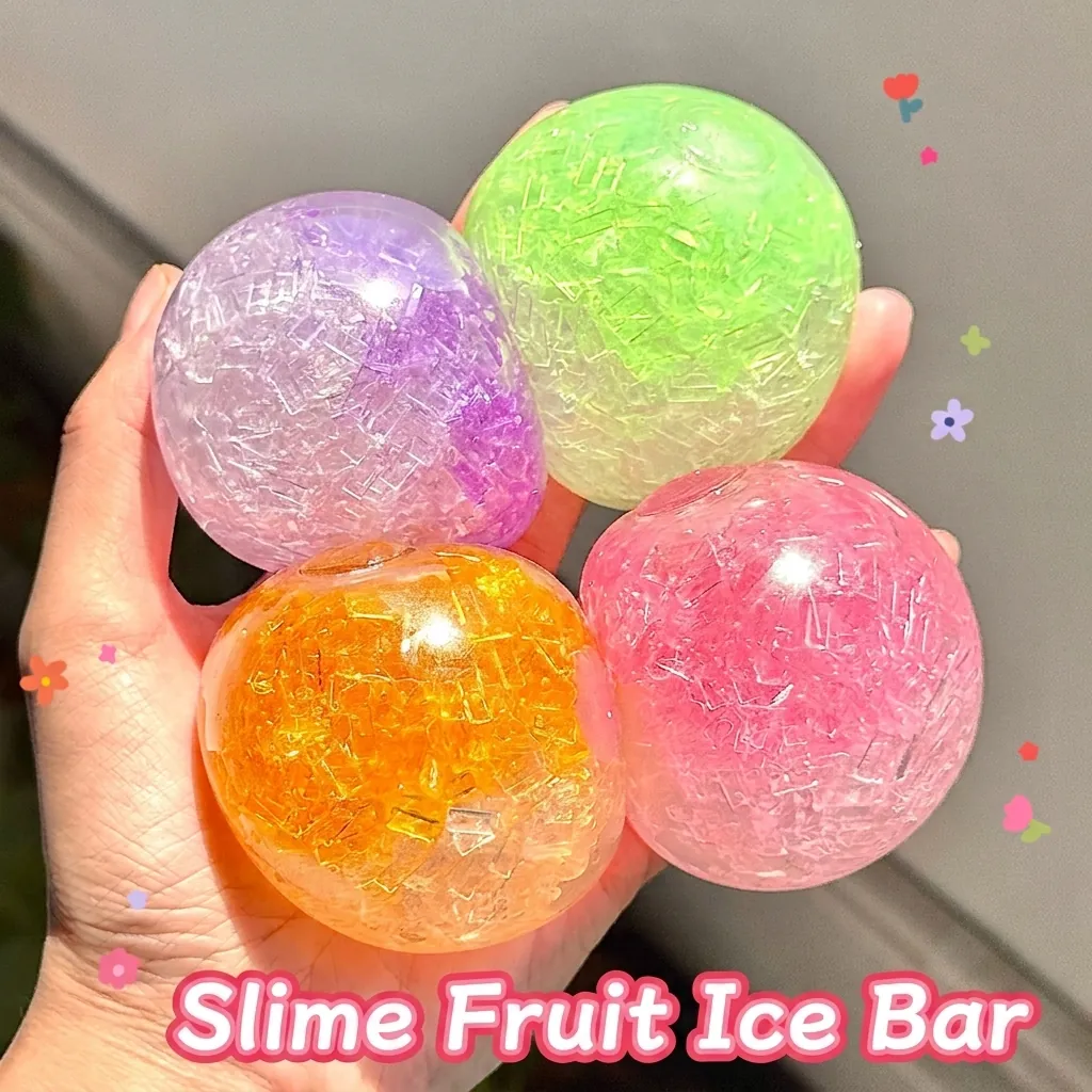 Creative Handmade Crushed Ice Ball Squishy Stress Relief Toy Sugar Texture Fidget Toy Malleable Decompression Sensory Toy For Adults Teens