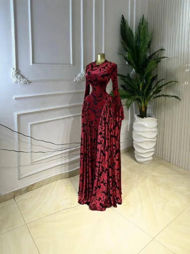 Women Elegant Mesh Printed Maxi Dress Long Sleeve Hollow Out Vacation Gown With Inner Slip Top And Bottom Set