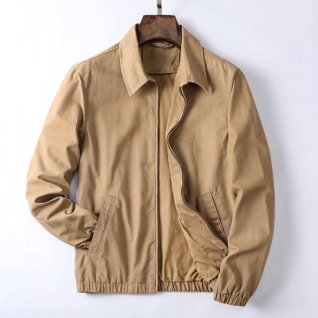 Veste de Travail Vintage Américain pour Homme Coton Lavé Résistant à L'usure Coupe Large Décontracté Extérieur Multi Poches Coupe-vent Top