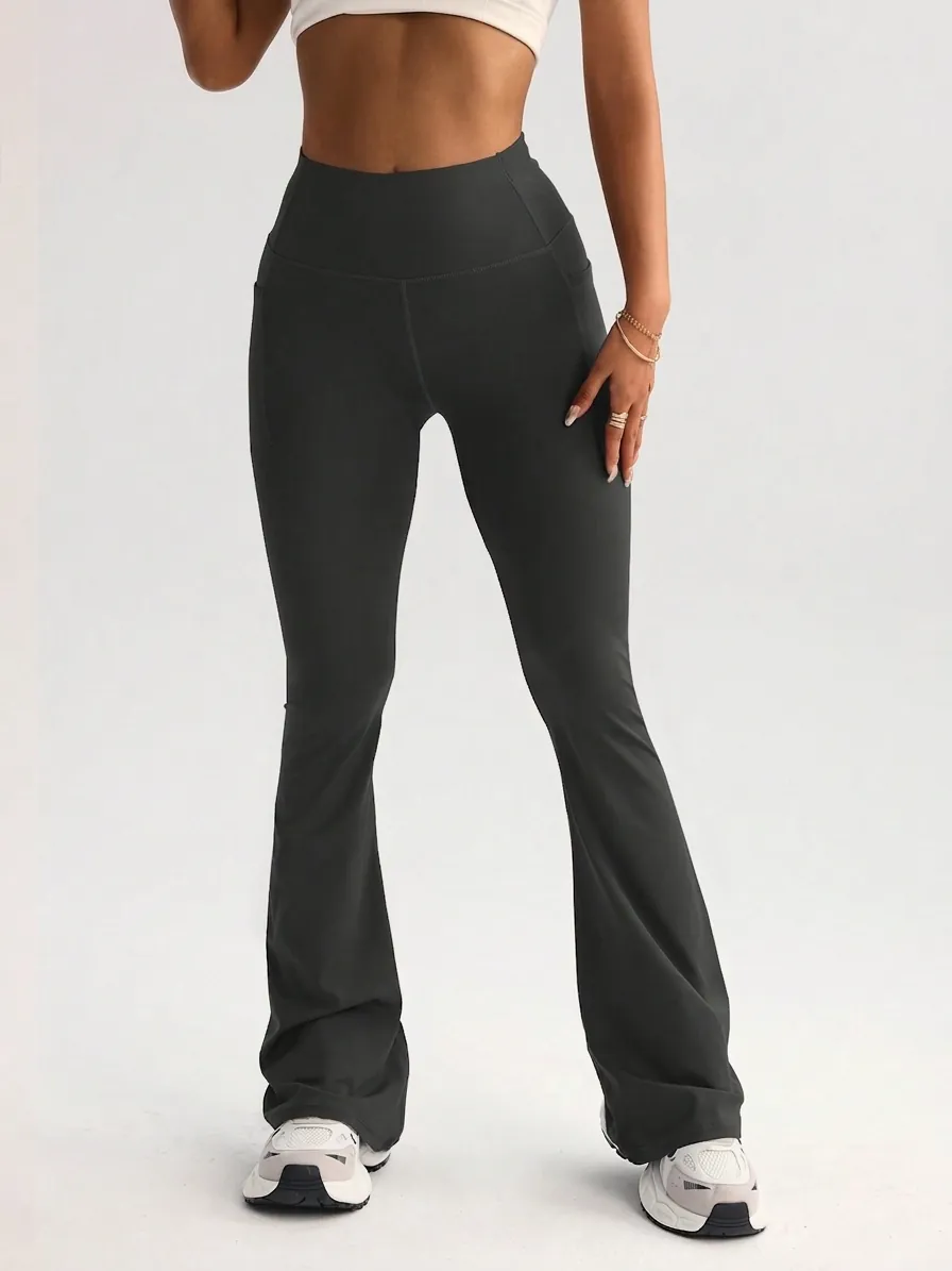 Women High Waisted Flare Yoga Pants Tummy Control Peach Butt Lift Bootcut Gym Leggings Workout Trousers No Embarrassment Line