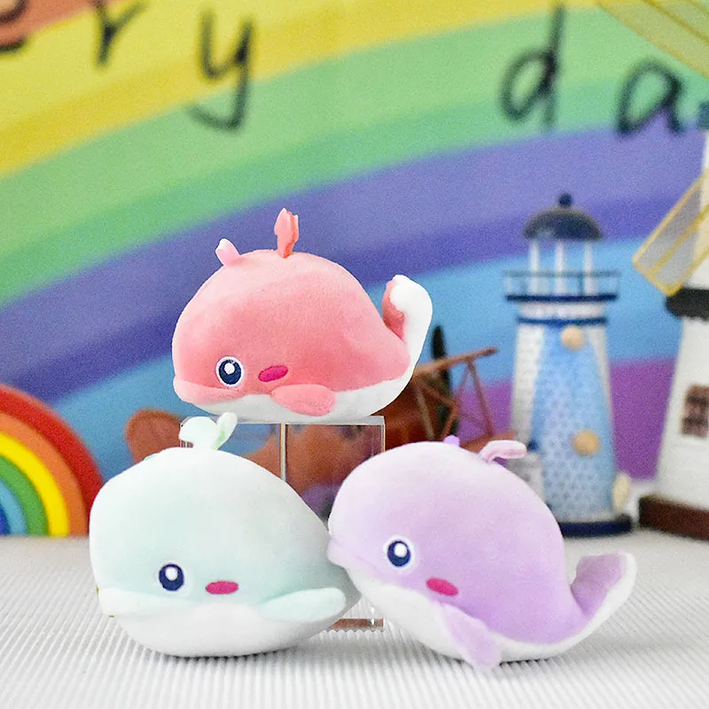 Cute Cartoon Whale Plush Keychain Small Ocean Animal Stuffed Toy Bag Charm Backpack Accessory Daily Decoration For Kids And Adults