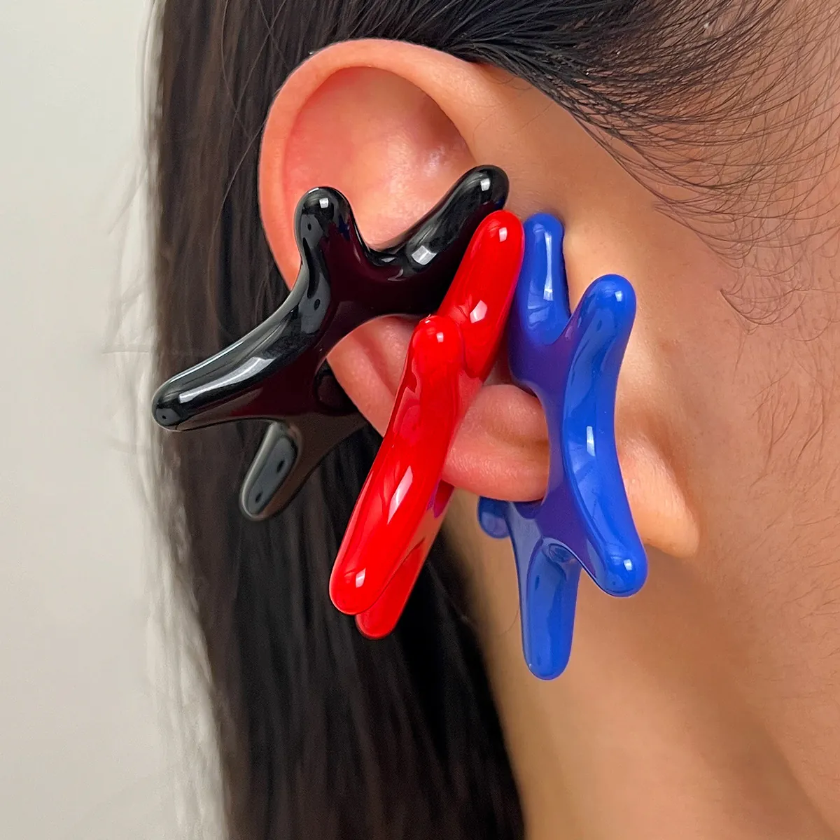 Irregular Starfish Ear Cuffs For Women Non-Pierced Acrylic Earrings Indie Sweet Cool Style Colorful Ear Bone Clips Trendy Jewelry Accessory