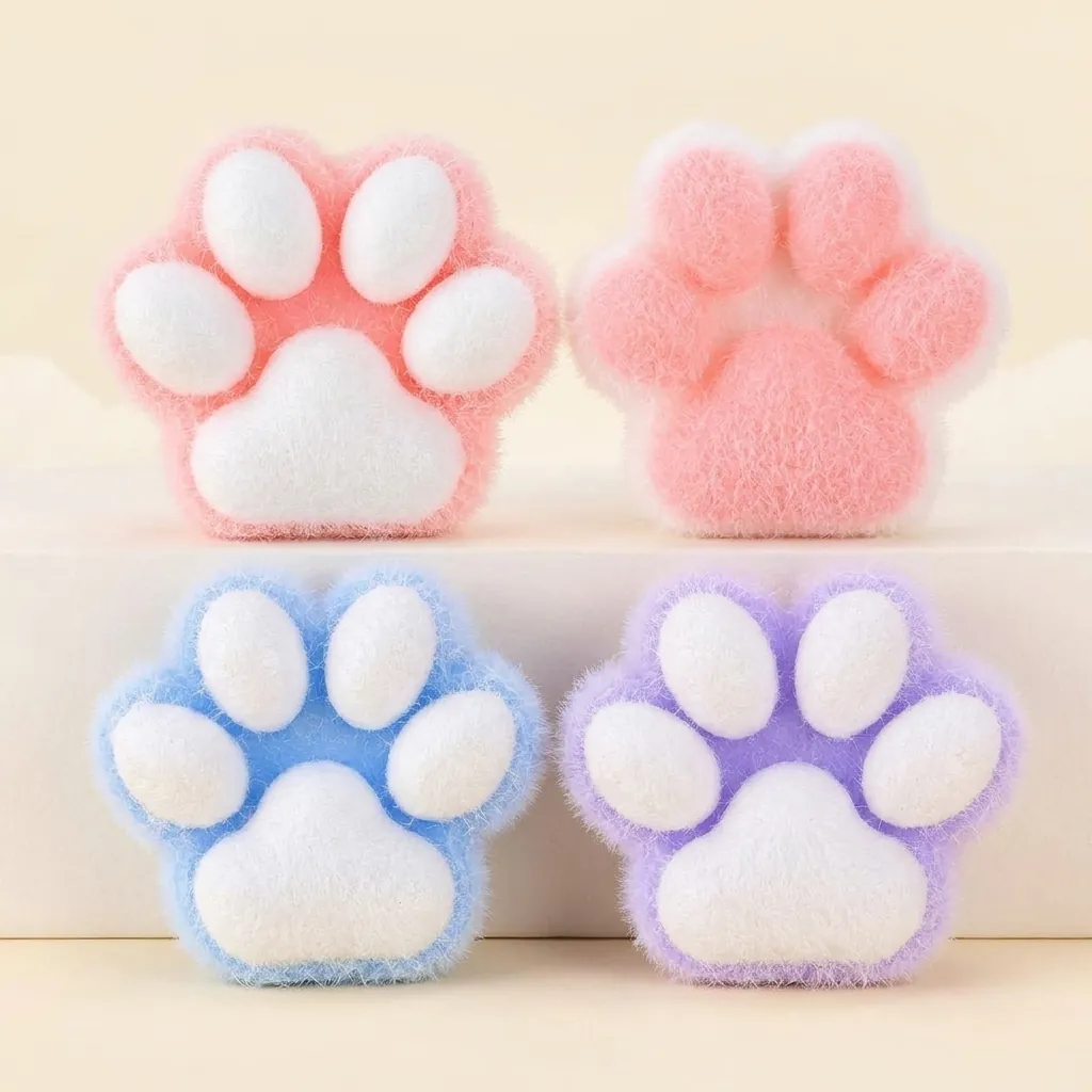Mignon Patte de Chat Jouet à Presser Anti-stress Moelleux Flocage TPR Slow Rising Jouet pour Enfants Adultes Claw