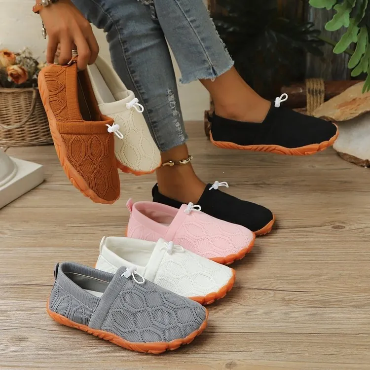 Damen Outdoor Barfuß Fliegengewebe Sportschuhe Rutschfest Atmungsaktiv Casual Sneakers Leicht Ganzjahres Flache Schuhe