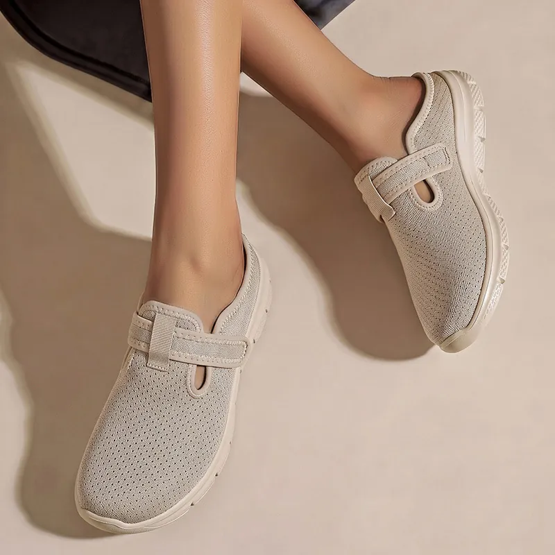 Dames Casual Mule Sneakers Ademend Mesh Slip On Wandelschoenen Ouderen Comfort Antislip Lichtgewicht Zomer Herfst Schoeisel