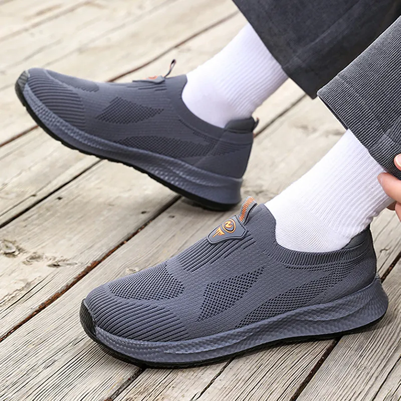 Scarpe Da Camminata Slip-on In Mesh Traspirante Leggere Casual Da Uomo Sneakers Sportive Versatili Con Suola Morbida Calzature Comode