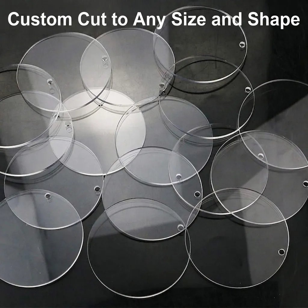Laser Cut Clear Acrylic Round Discs With Holes Transparent Organic Glass Circle Blanks For DIY Craft Projects Keychain Bases