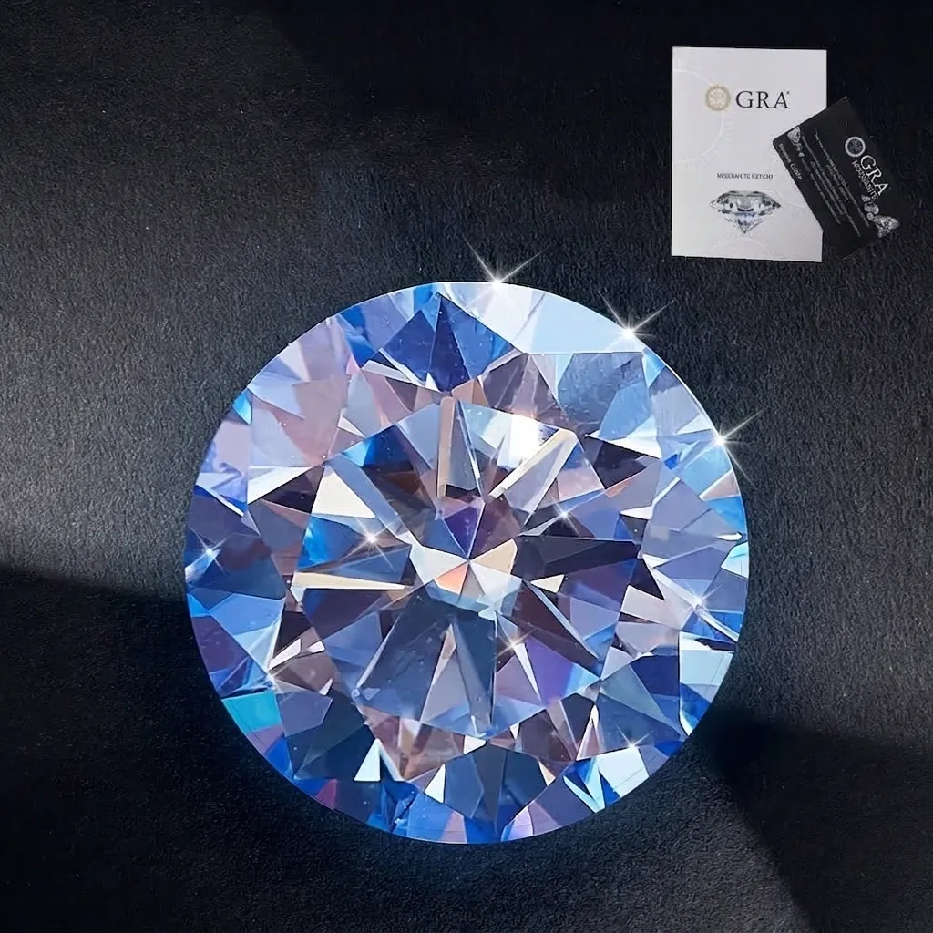 Loose Round Cut Moissanite Ice Blue Stone VVS1 Clarity GRA Certified With Certificate For Jewelry Making Lab Diamond Stone GRA