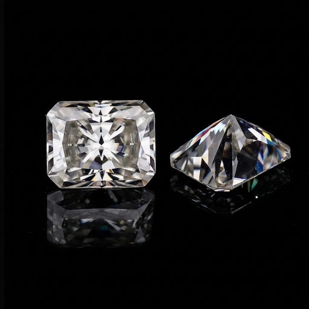 Radiant Cut D Color Moissanite Loose Stone Rectangular Shape Radiant Moissanite Diamond For Ring Pendant Jewelry Making