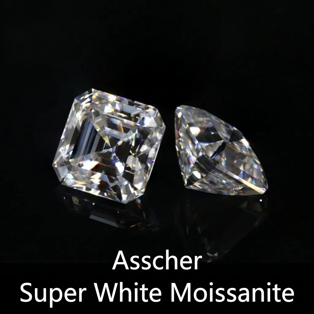 Asscher Cut Moissanite Loose Stone D Color VVS1 Clarity GRA Certified Lab Grown Diamond For Ring Earring Jewelry Making