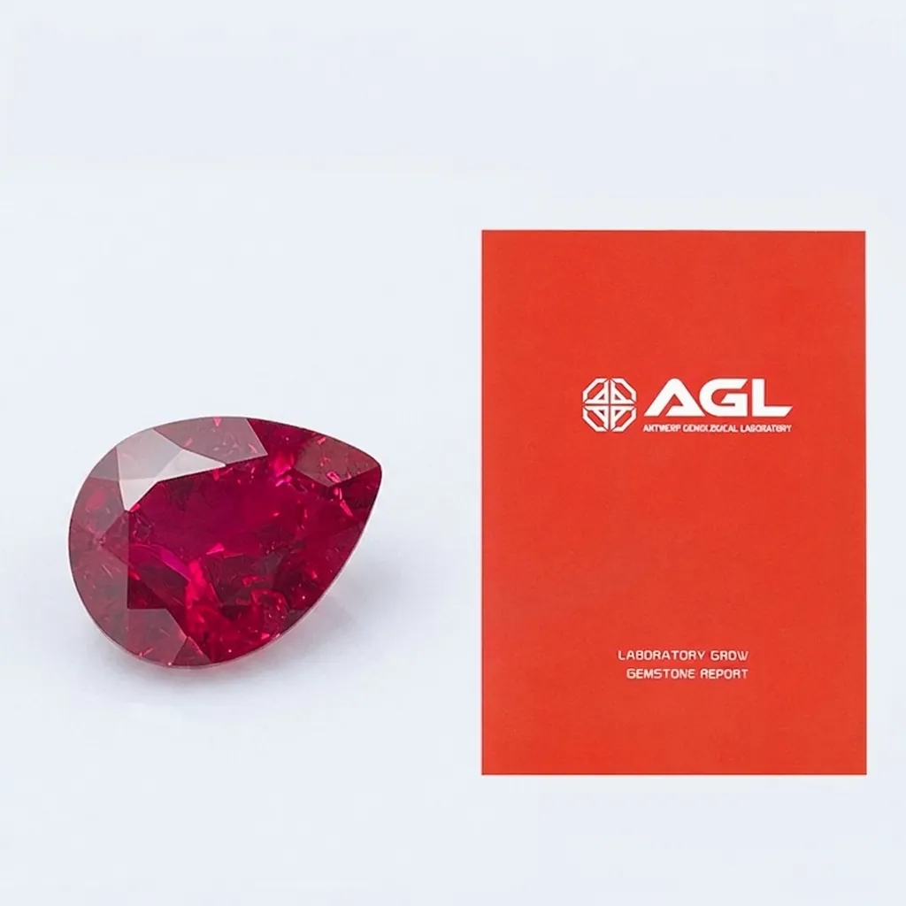 Pear Cut Laboratory Grown Ruby Loose Gemstone Red Water Drop Shape For DIY Jewelry Setting Pendant Ring Making