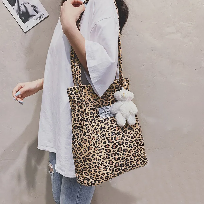 Sac Fourre-tout en Nylon Imprimé pour Femmes Grande Capacité Sac à Bandoulière Décontracté Minimaliste Japonais Imprimé Animal