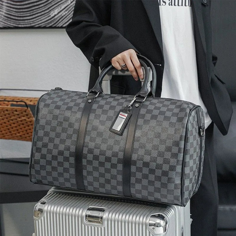Große Kapazität Schachbrett Reisetasche Oxford Gewebe Wasserdichte Duffel Handtasche Für Herren Business Reisegepäck Tasche Mit Schultergurt