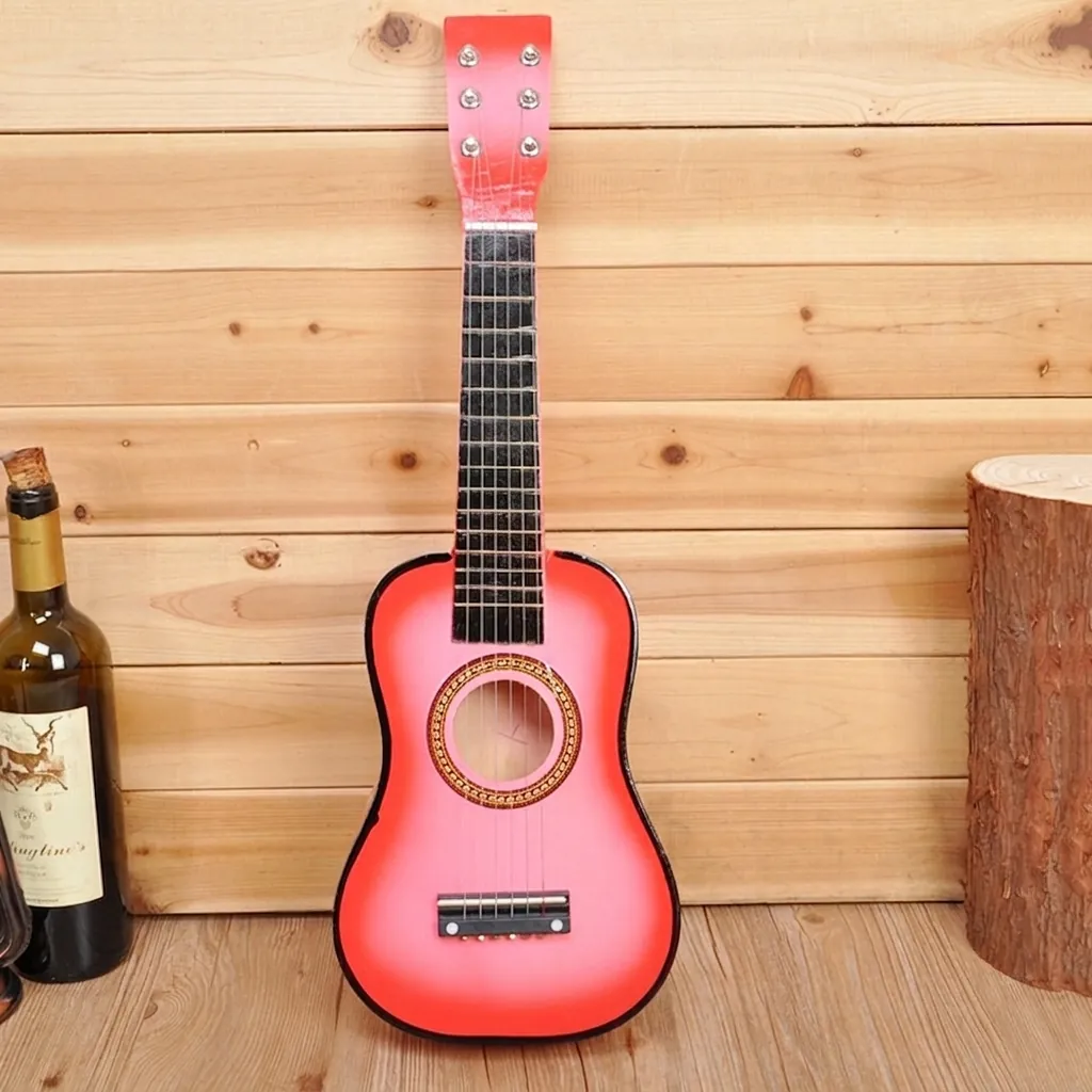 Guitare de Jouet en Bois pour Enfants Instrument de Musique Débutant Guitare Acoustique Cadeau de Jouet Éducatif
