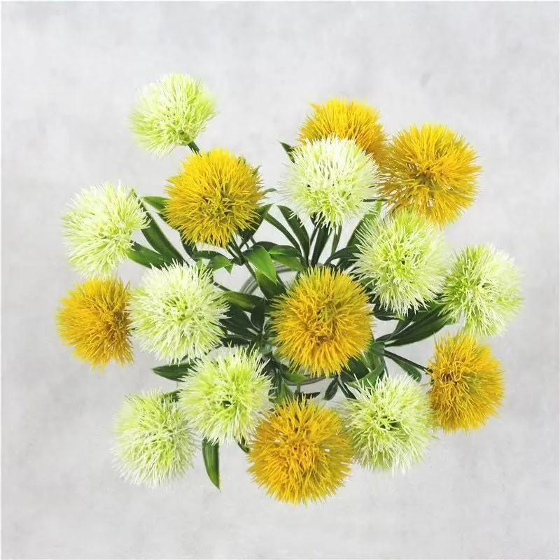 Kunstmatige Europese Paardenbloem Bolvormige Bloembal Plastic Zijden Bloemenstelen Voor Thuis Woonkamer Bruiloft Decoratie