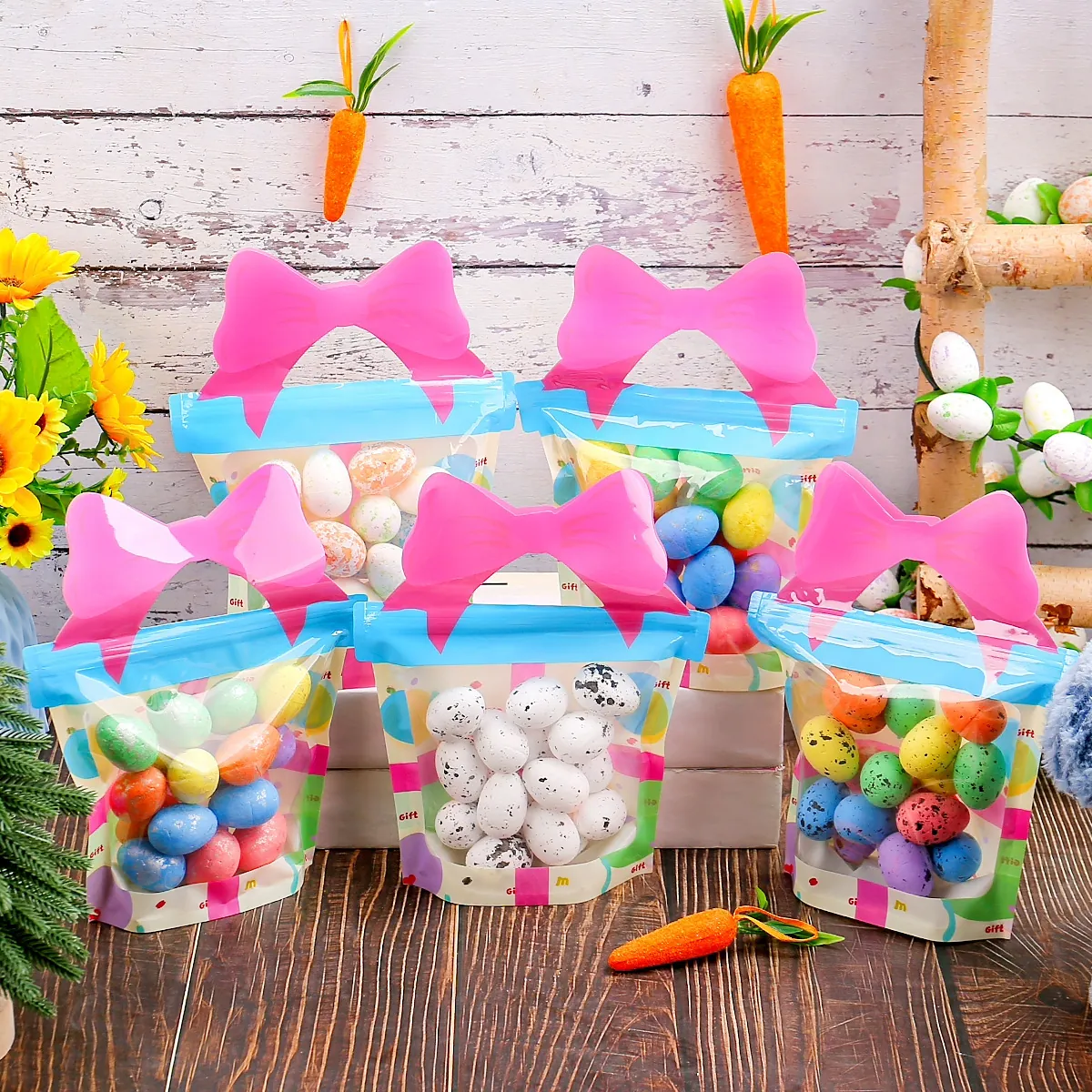 Easter Eggs DIY Foam Spotted Eggs Colorful Foam Egg Garland Decorations For Easter Party Home Decor Festive Gifts