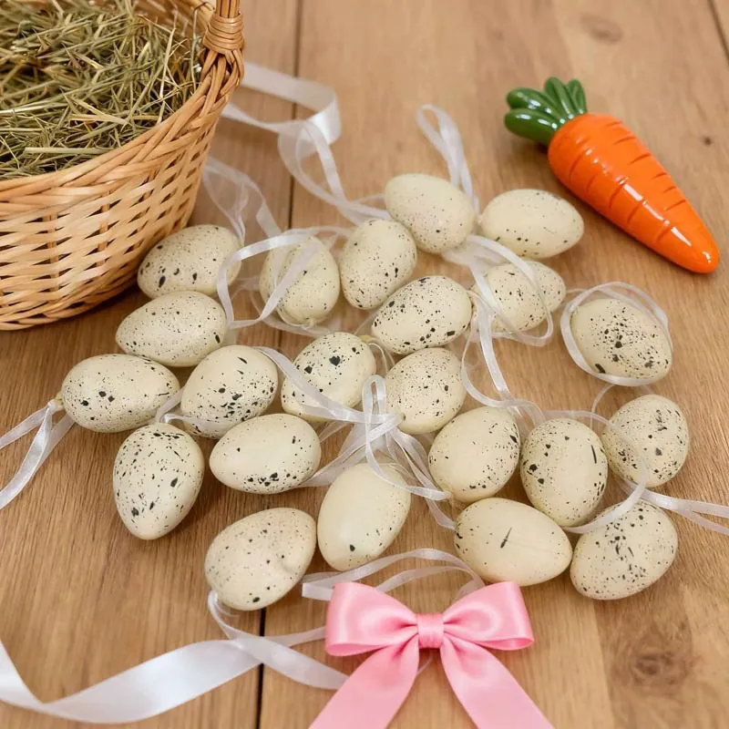Artificial Speckled Easter Eggs Hanging Decorations Simulation Spotted Eggs For Home Party Spring Decor Plastic Egg Ornaments