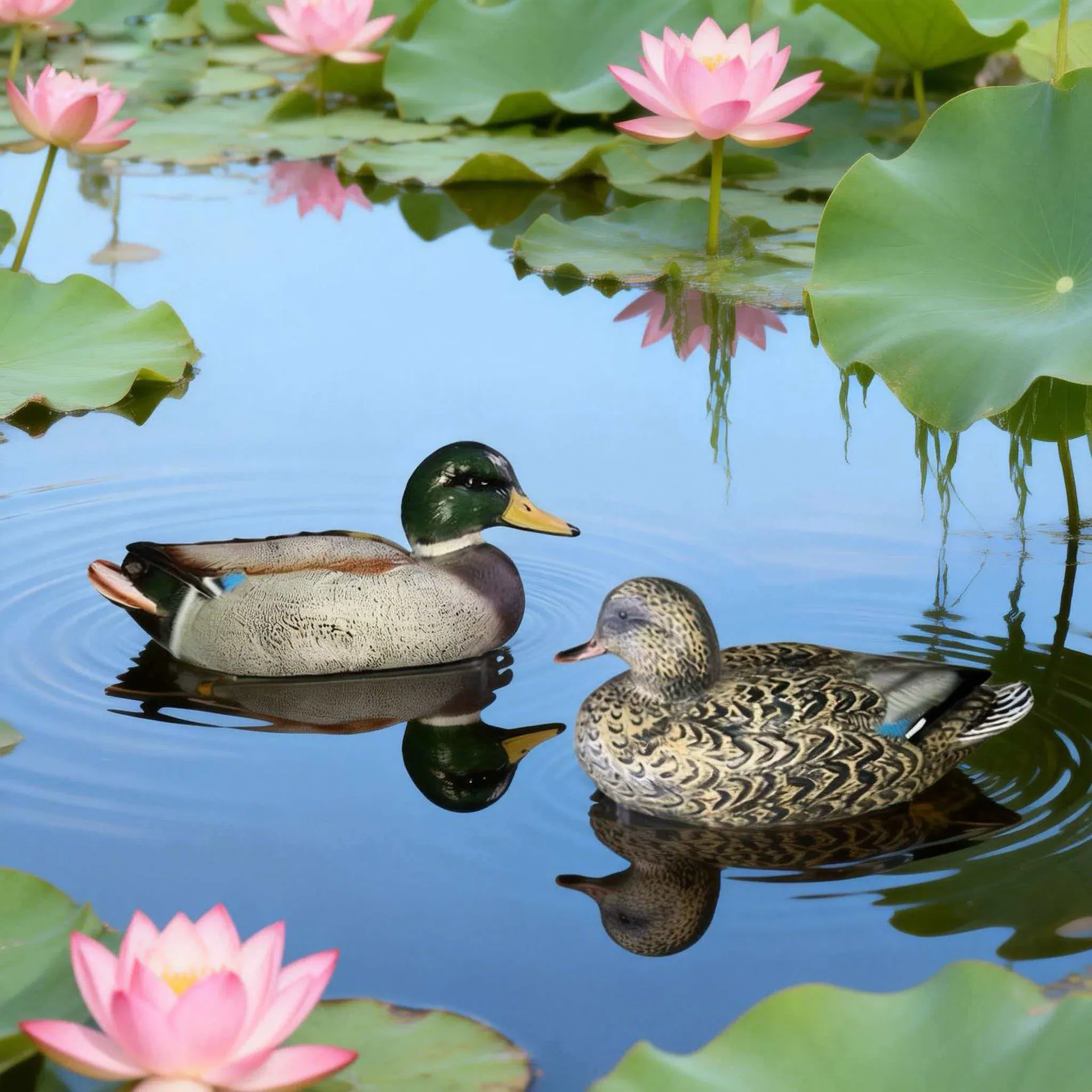 Realistic Floating Mallard Duck Decoy Plastic Fake Duck Ornament For Outdoor Garden Pond Yard Decoration Hunting Bait