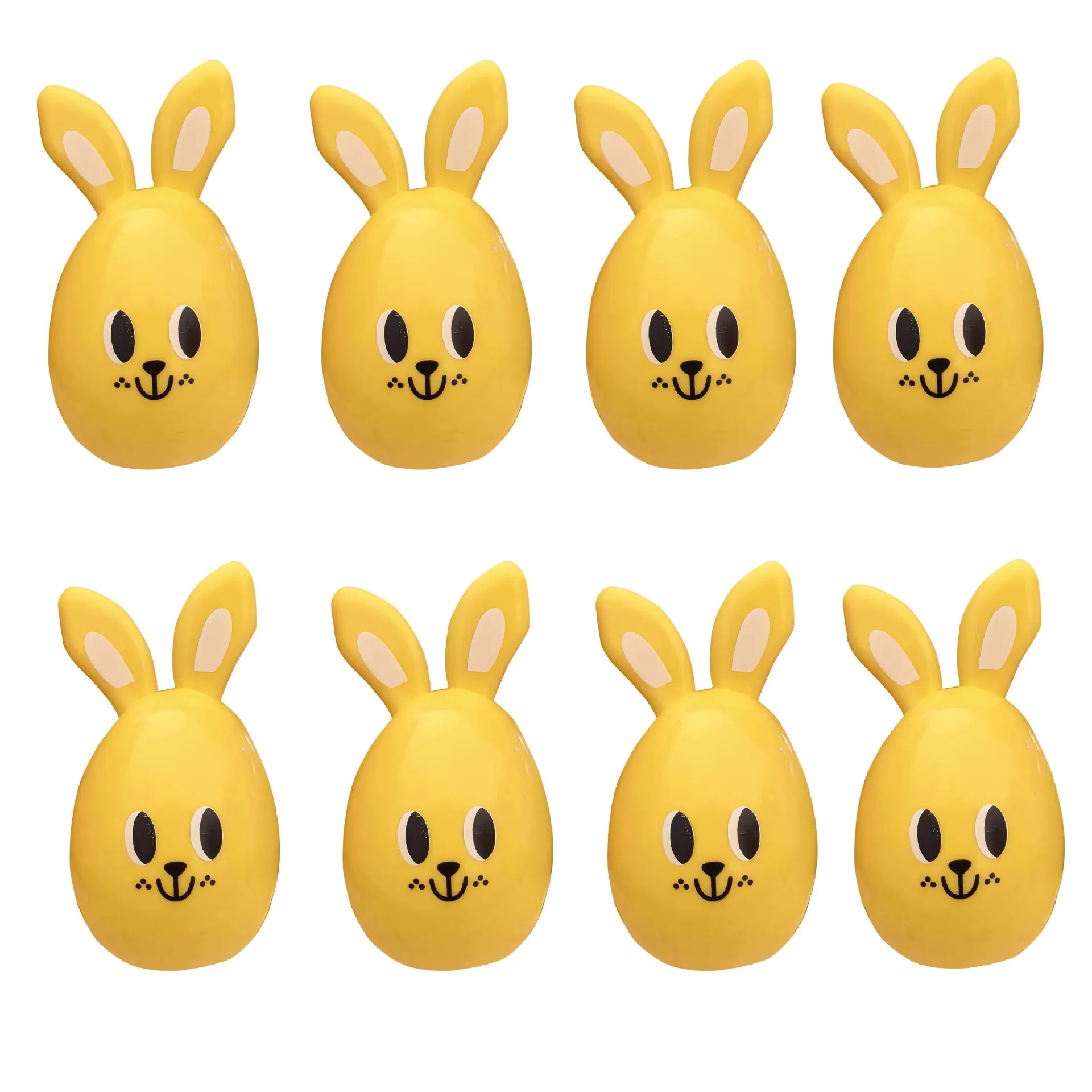 Yellow Easter Bunny Plastic Candy Egg Shell Cartoon Rabbit Opening Hollow Egg Case For Party Favors Gift Box Decoration Kids Toy