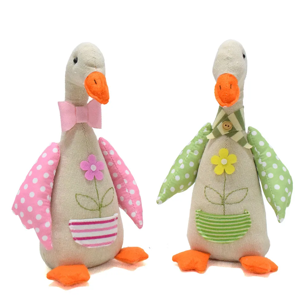 Adorables Ornements d'Oie en Tissu de Ferme Figurines de Canard en Polyester Mignonnes pour Décorations de Bureau Maison