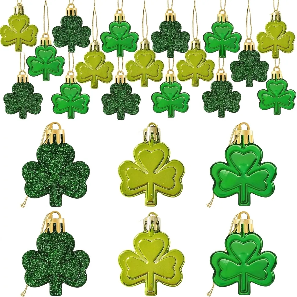 Sint-Patriciusdag Klaver Hangende Ornamenten Plastic Geluksklaver Munt Hangers Voor Feestelijke Party Scène Layout Boom Decoratie