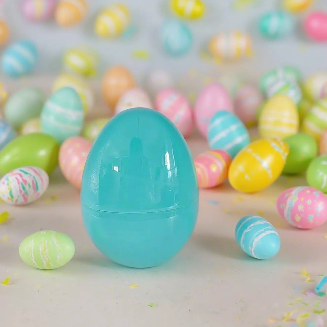 Cáscara de Huevo de Pascua de Plástico Azul Que se Abre Para Fiesta DIY Caja de Regalo Dulces Decoración