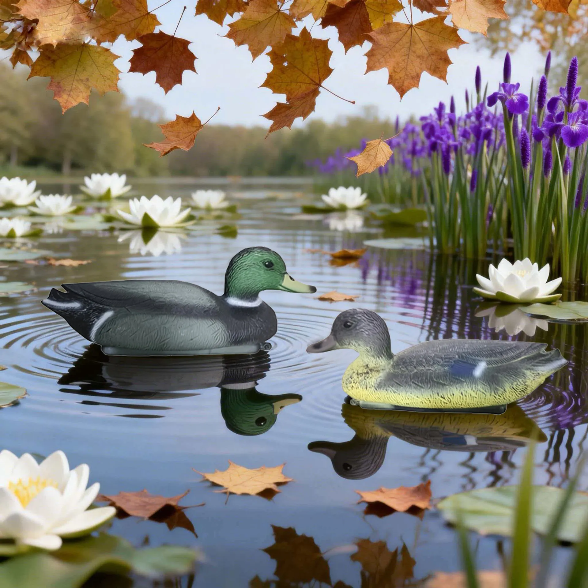 Realistische Drijvende Wilde Eend Ornament Waterdichte Plastic Vijver Tuindecoratie Landschap Dier Standbeeld Voor Zwembad