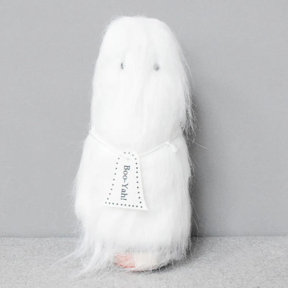 Halloween White Ghost Ornament Spooky Cute Long Haired Ghost Doll Desktop Decor For Party Home Office Polyester White Ghost