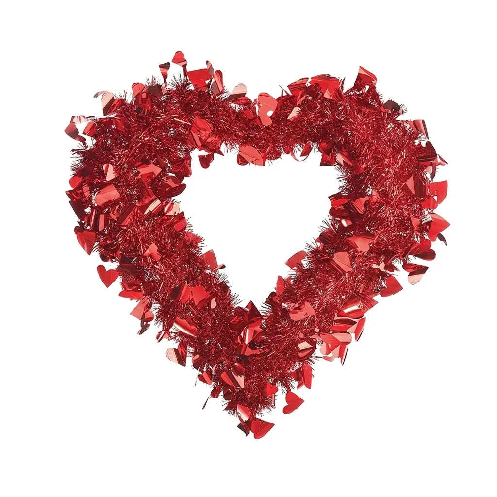 Couronne Suspendue en Forme de Coeur pour la Saint-Valentin Avec Paillettes pour Décoration de Fenêtre Maison Fête Mariage