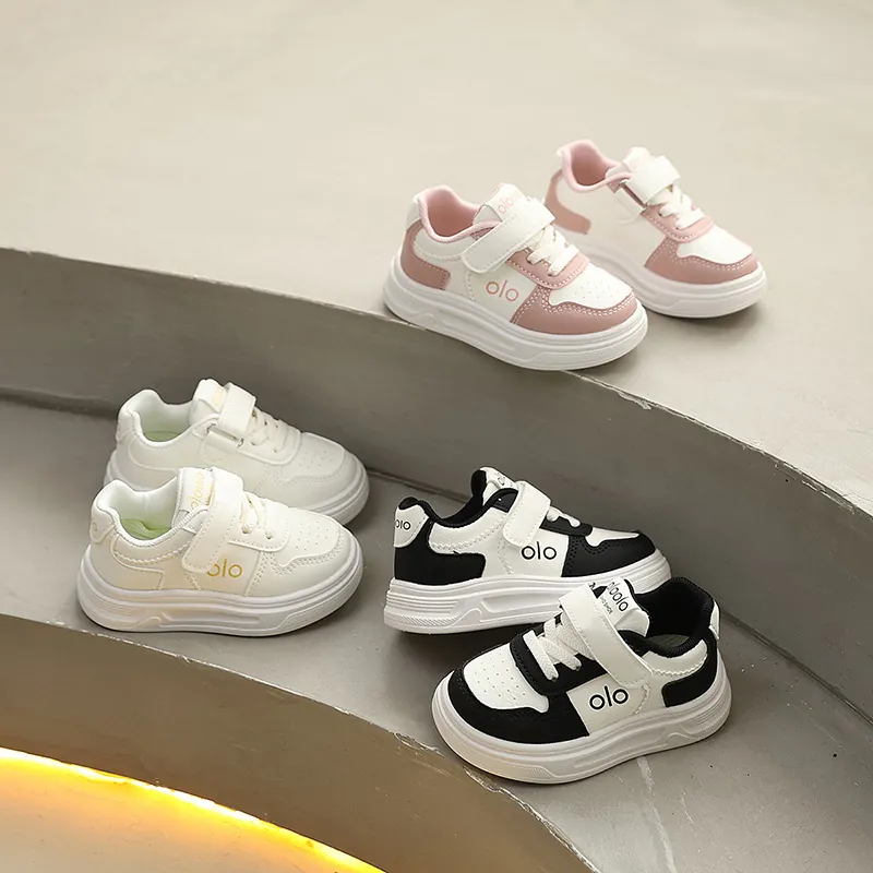 Kinder Low Top Dicke Sohle Weiße Board Schuhe Casual Schüler Laufschuhe Für Jungen Mädchen Kunstleder Gummisohle