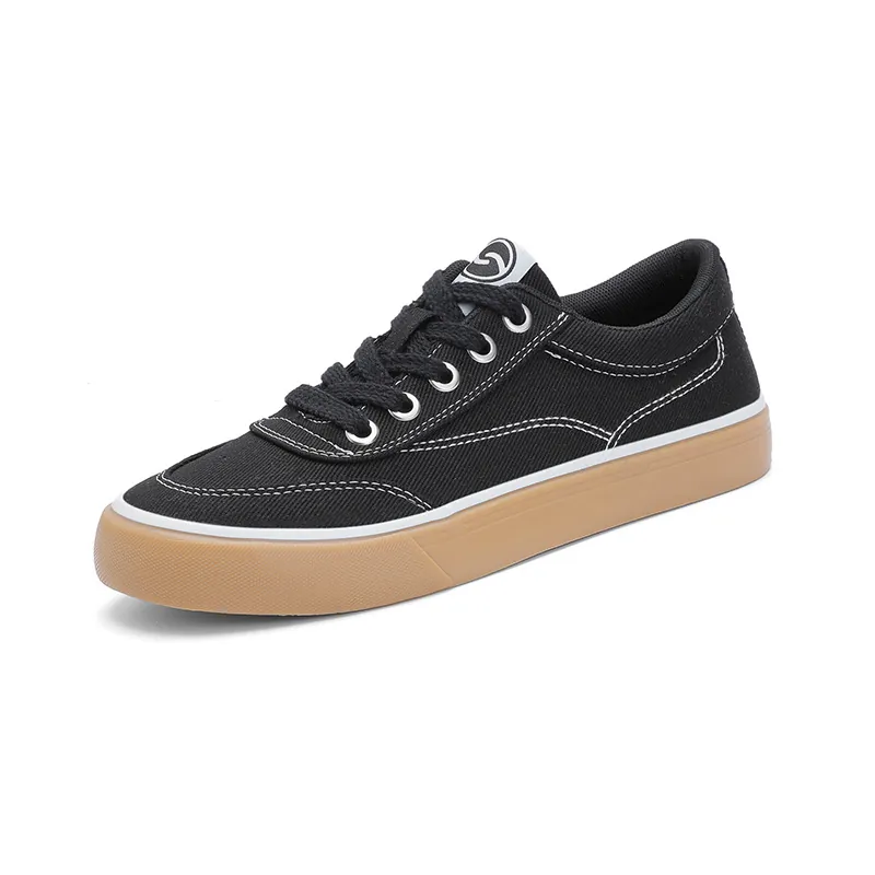 Herren Casual Stoffschuhe Low Top Mode Flach Schnürschuhe Einfarbig Skateschuhe Mit Gummisohle Für Den Täglichen Sport