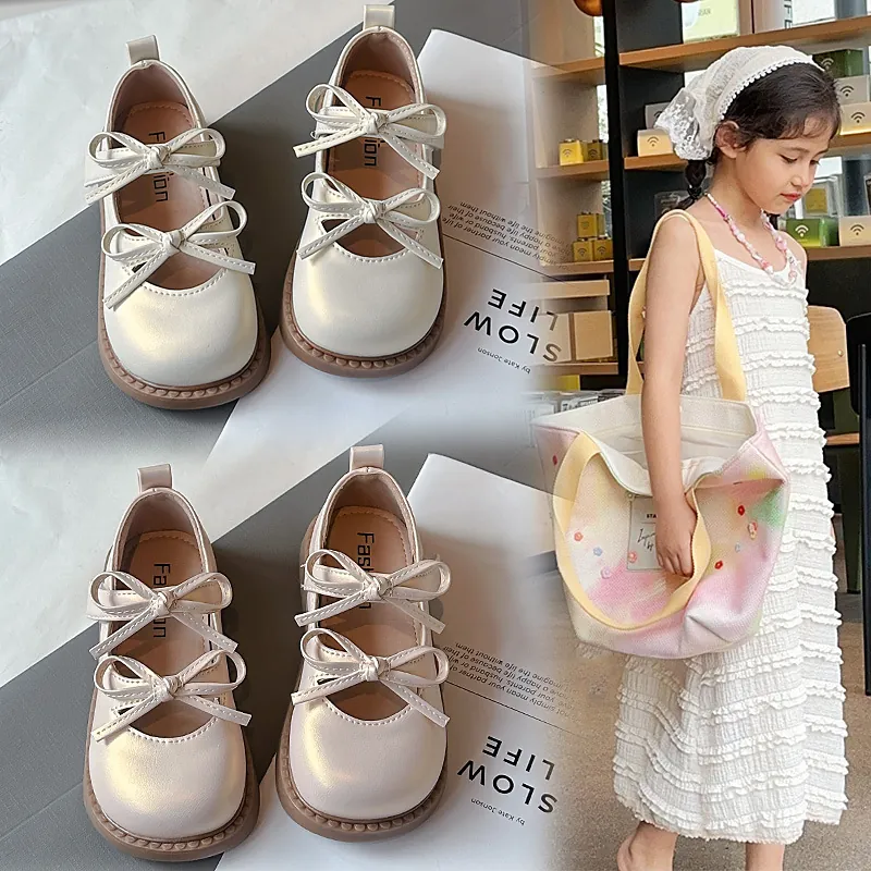 Zapatos Mary Jane Dulces para Niñas Con Doble Lazo Suela Blanda Bailarinas de Princesa Moda para Primavera Otoño Niños