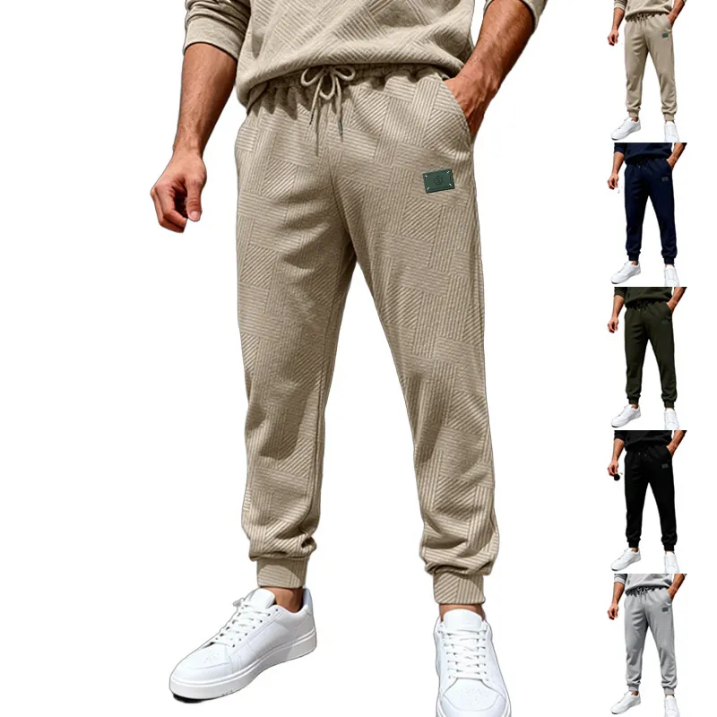 Pantalones de Chándal Texturizzati de Peso Pesado para Hombre Estilo Americano Joggers Casuales Holgados