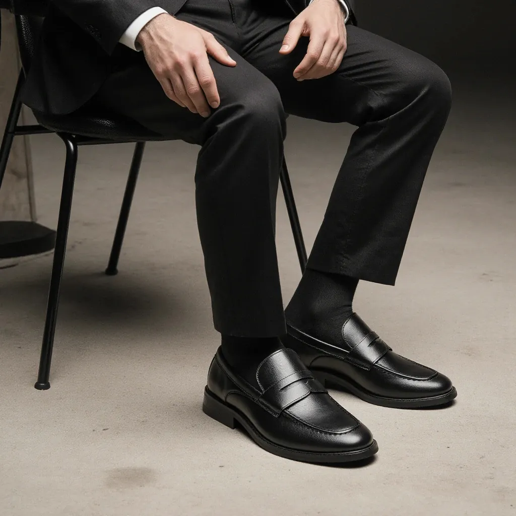 Herren Britischer Stil Quasten Loafer Einfarbig Slip-on Business Casual Künstliche PU-Lederschuhe Runde Zehen Formelle Schuhe