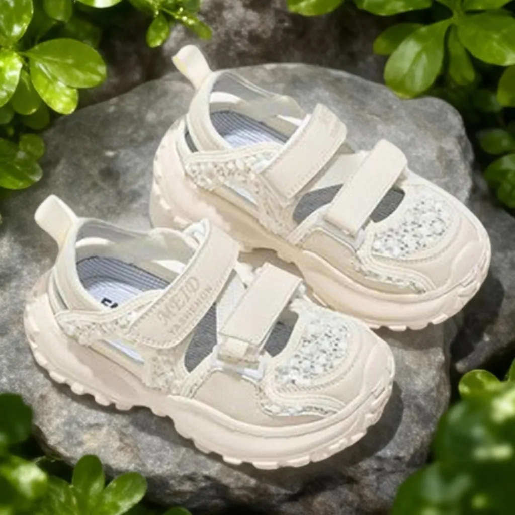 Mädchen Sport Sandalen Atmungsaktiv Mikrofaser Mesh Kinder Sommerschuhe Mit Klettverschluss Für Outdoor Täglich