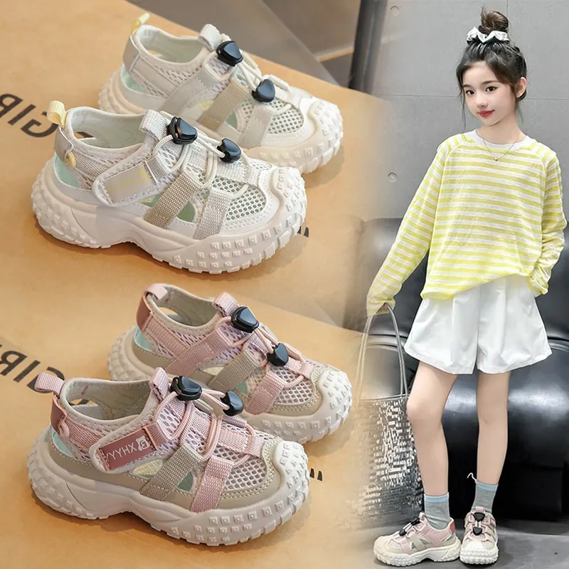 Kinder Outdoor Sport Sandalen Atmungsaktives Netz Rutschfest Weiche Sohle Strand Schuhe Jungen Mädchen Sommer Waten Sandalen