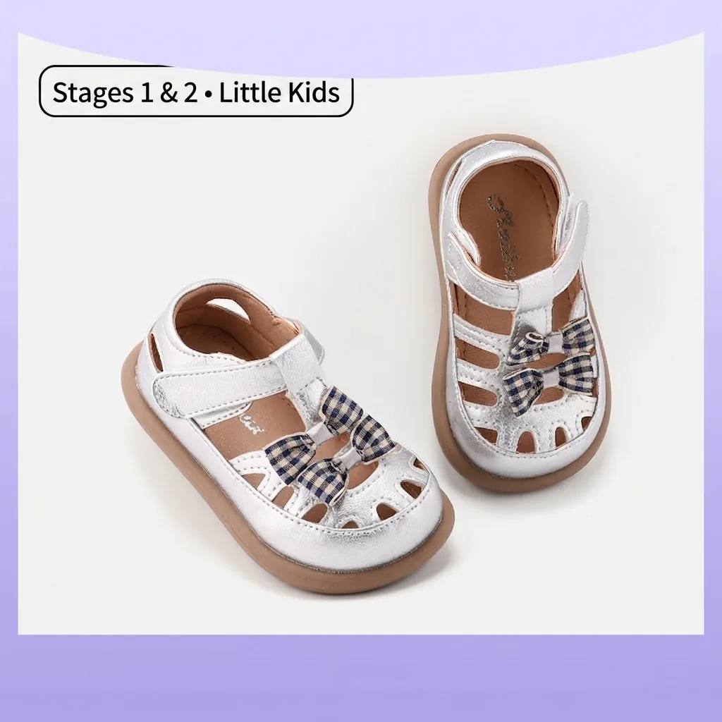 Kleinkind Mädchen Sommer Schleife Hohl Wanderschuhe Mikrofaser Leder Weiche Sohle Rutschfeste Prinzessin Sandalen Schuhe