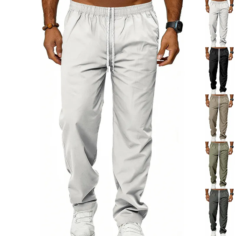 Herren High Street Gerade Bein Freizeithose Atmungsaktiv Polyester Outdoor Pendeln Elastische Taille Kordelzug Unterteil