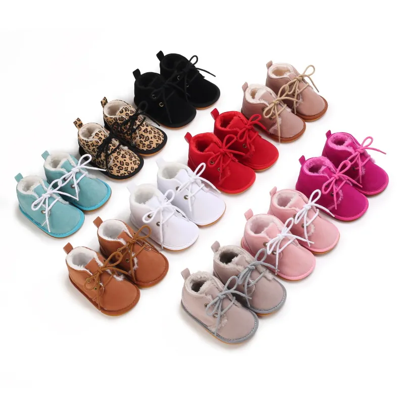 Baby Winter Warme Lauflernschuhe Verdickte Plüschgefütterte Säuglingsstiefel Wildlederoptik Kleinkind Erstlingsschuhe Mit Gummisohle