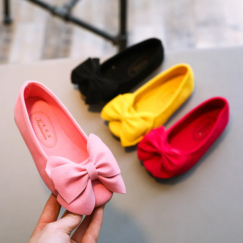 Mädchen Samt Prinzessin Flache Schuhe Süße Schleife Slipper Freizeitschuhe Für Kinder Party Alltag Einfarbige Runde Zehen Schuhe