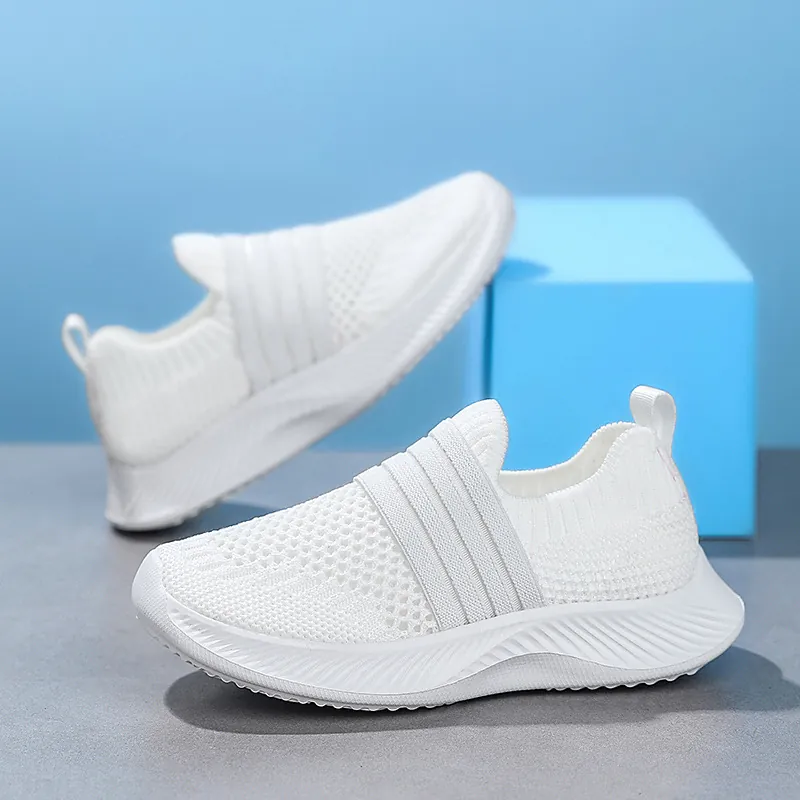 Kids Breathable Mesh Athletic Shoes Slip-On Lightweight Sneakers For Boys Girls Summer Casual Running Walking Shoes