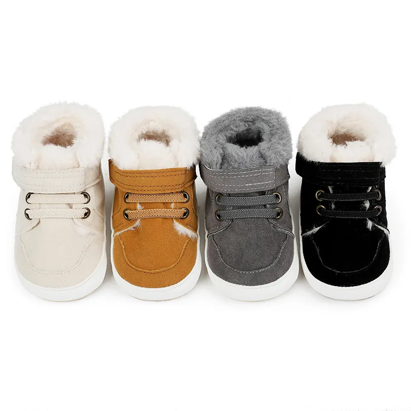 Baby Winter Schneestiefel 0-1 Jahr Alt Säugling Weiche Sohle Lernlaufschuhe Wildlederimitat Warm Plüsch Gefüttert Kleinkind Baumwollschuhe