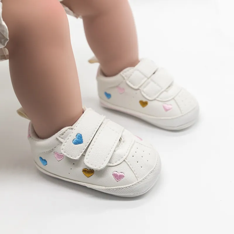 Unisex Παπούτσια Πρώτων Βημάτων Μωρού Casual Αντιολισθητική Μαλακή Σόλα από Καουτσούκ Αθλητικά Βρεφικά Κέντημα Καρδιά Αστέρι Βέλκρο Για 0-1 Ετών