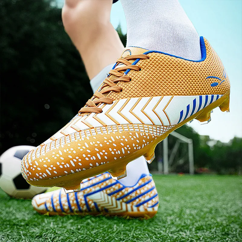 Chaussures de Football Professionnelles Hommes Adolescents Crampons Longs FG AG Pelouse Artificielle Baskets de Sport Résistantes