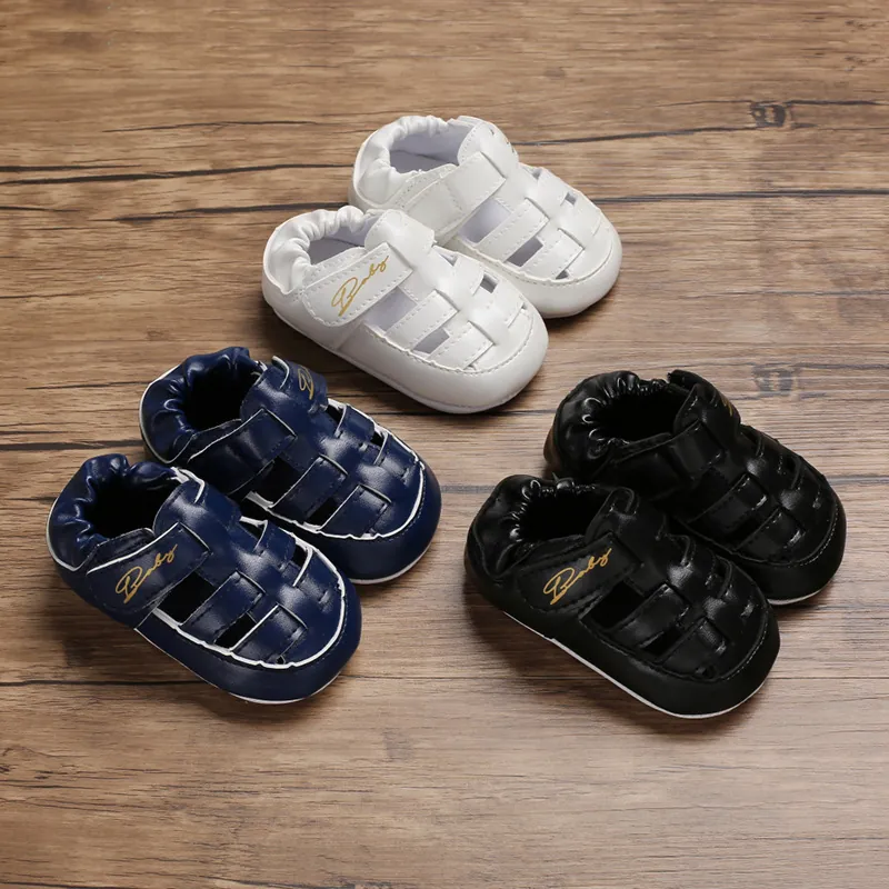 Summer Baby Sandals Hollow Out Soft Sole Toddler Shoes Non-slip Infants First Walker PU Leather Sandals For Girls Boys