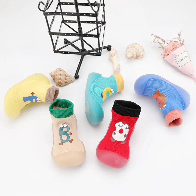 Baby First Walker Shoes Toddler Indoor Sock Shoes Soft Sole Non-slip Breathable Cartoon Animal Fox Rabbit Baby Shoes