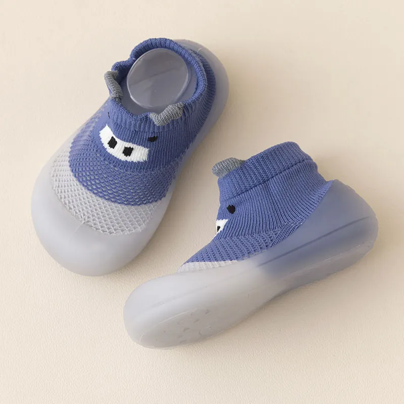 Baby First Walker Shoes Breathable Hollow Mesh Cartoon Pig Bear Soft Sole Non-Slip Toddler Indoor Learning Sock Shoes