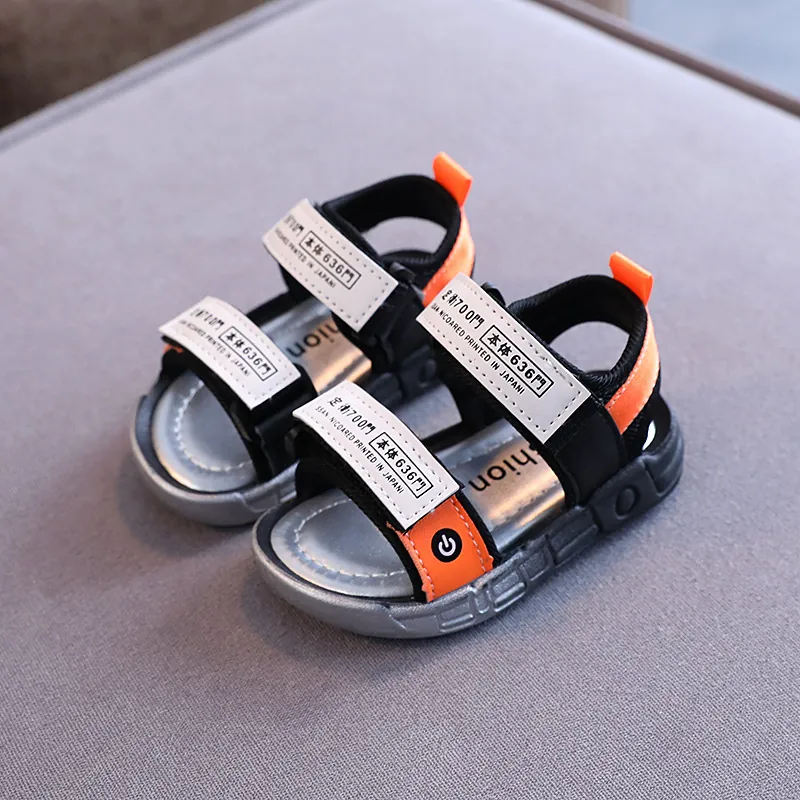 Jungen Sport Sandalen Atmungsaktiv Rindsleder Weiche Sohle Rutschfest Klettverschluss Strand Schuhe Für Kinder Sommer Lässig Outdoor Wear